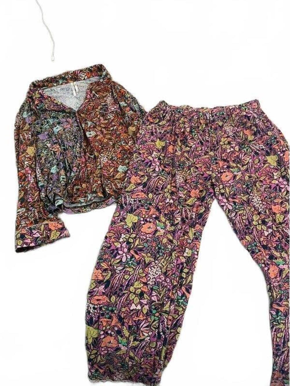 Anthropologie Verona Floral 2 Piece Pajama Set Size Small